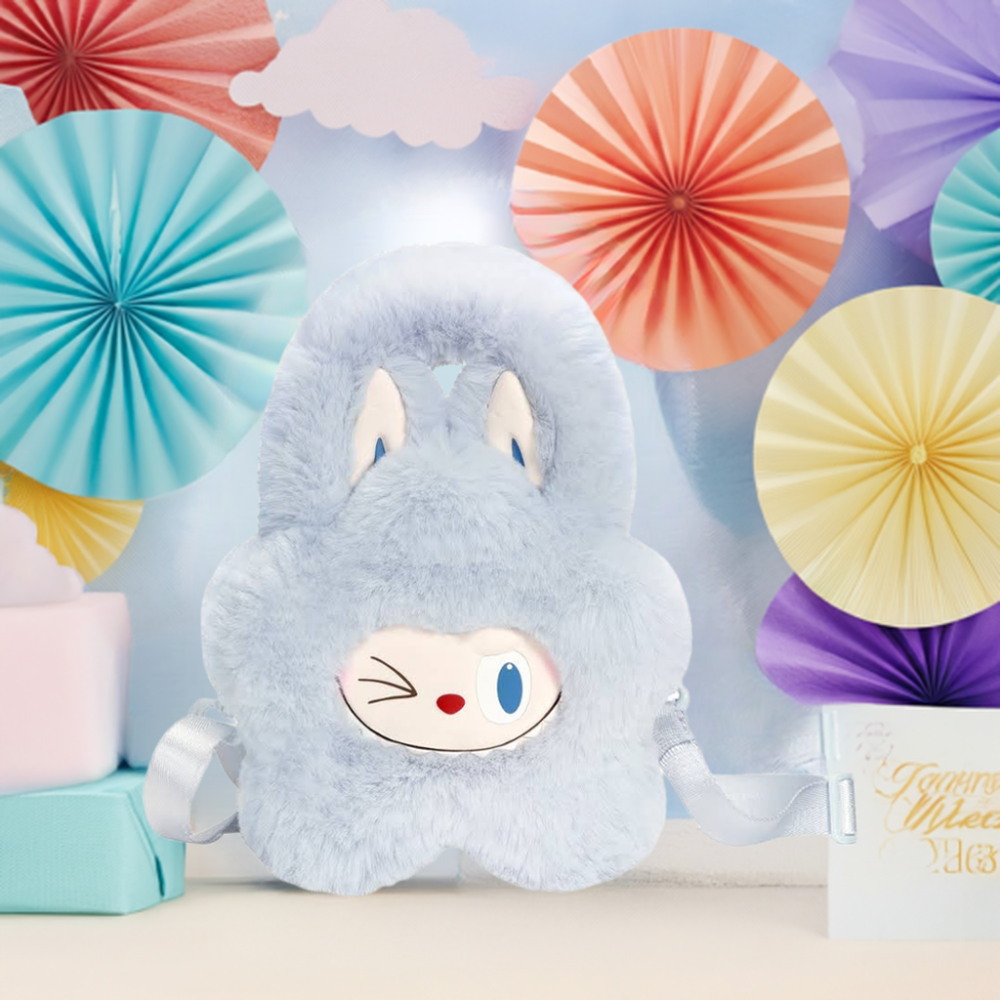Sac Peluche Labubu – THE MONSTERS Classic Series (Marron / Bleu)