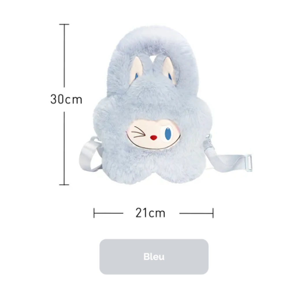 Sac Peluche Labubu – THE MONSTERS Classic Series (Marron / Bleu)