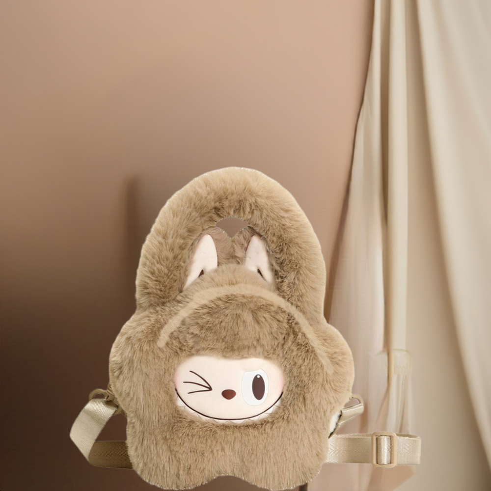 Sac Peluche Labubu – THE MONSTERS Classic Series (Marron / Bleu)