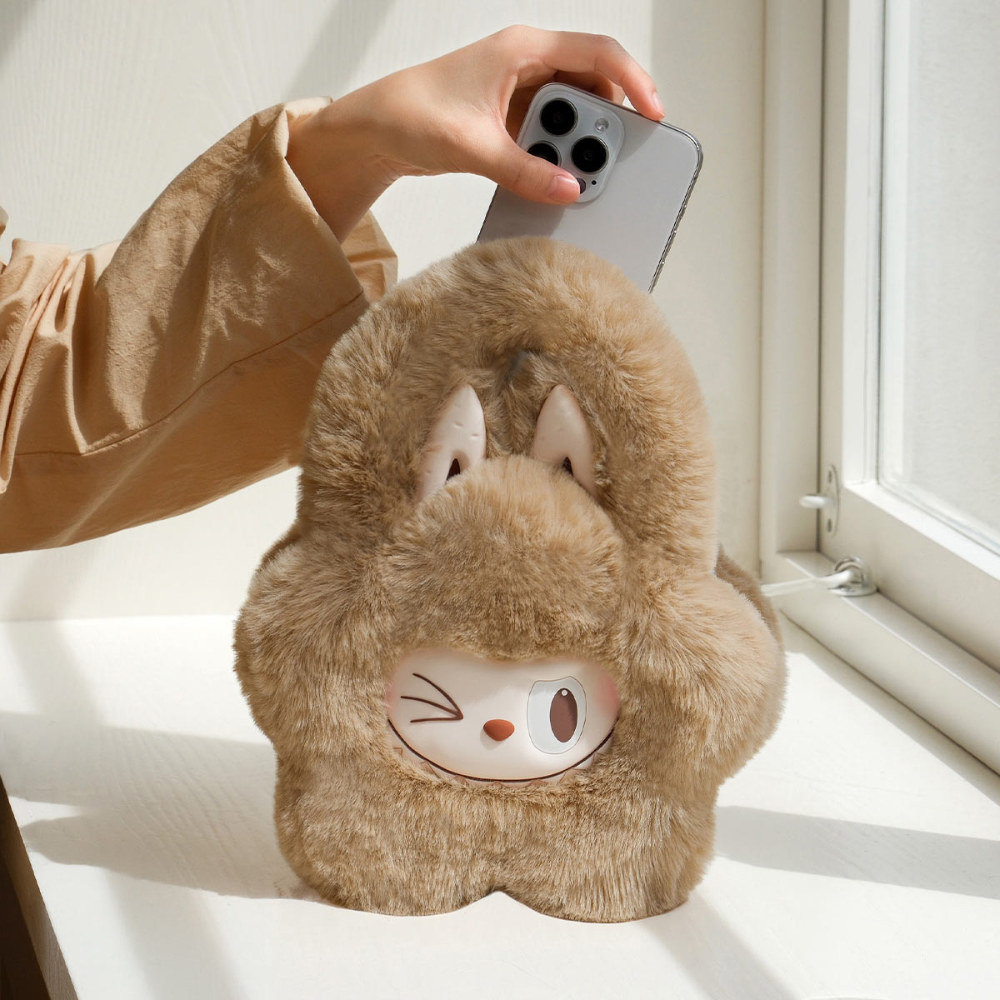 Sac Peluche Labubu – THE MONSTERS Classic Series (Marron / Bleu)