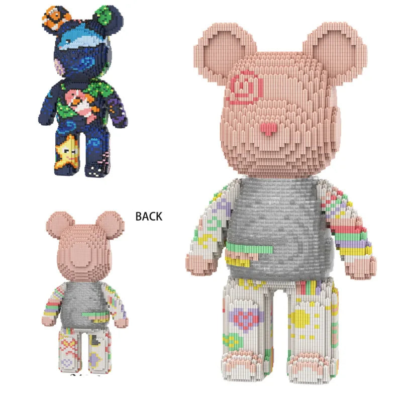 Bearbrick-ähnliche Bausteine – Riesige Teddybär-Figur aus Design-Bausteinen