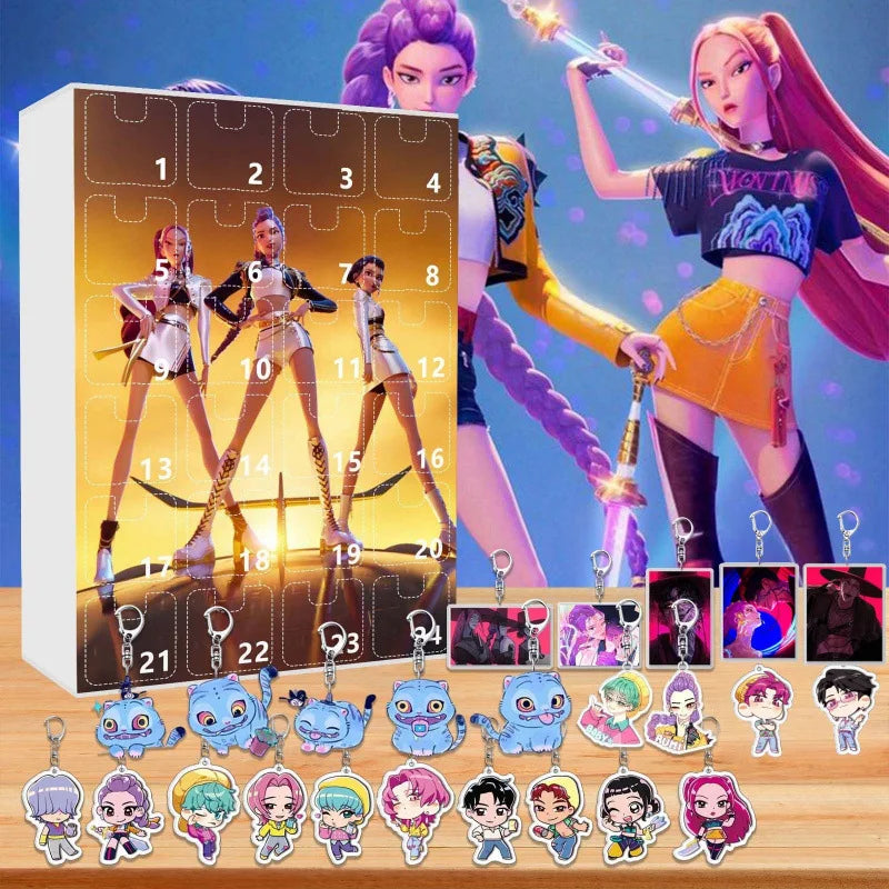 Calendrier de l’Avent Kpop Demon Hunters avec Figurines Acryliques