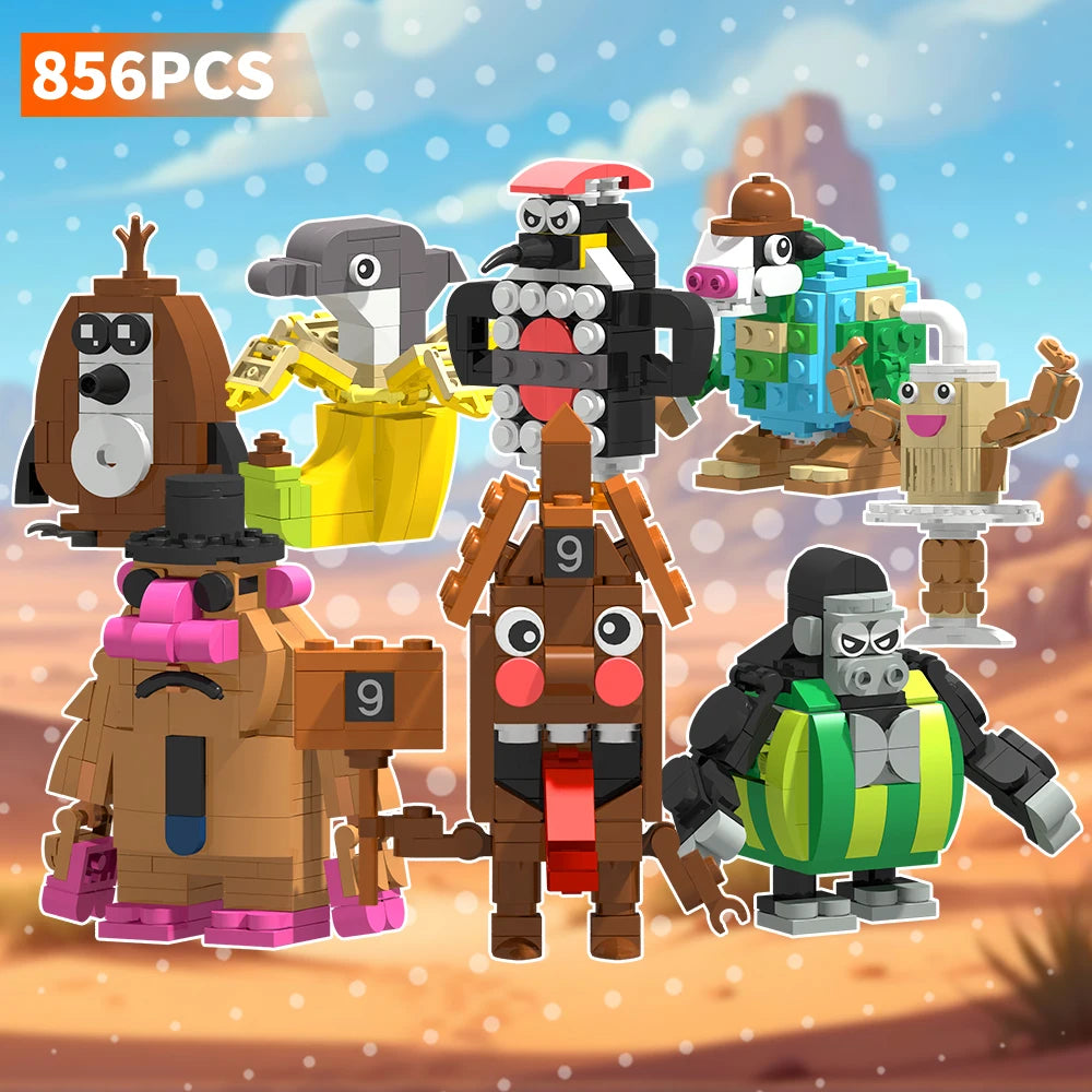 MOC – Italienische Gehirnbausteine, Tung Tung Sahur Figuren, Tralalero Tralala Bausteine, Spielzeug für Jungen, Geburtstagsgeschenke