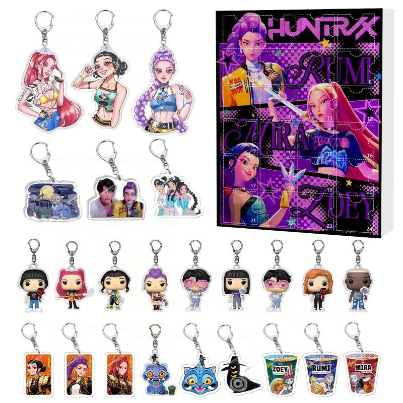 Calendrier de l’Avent Kpop Demon Hunters avec Figurines Acryliques