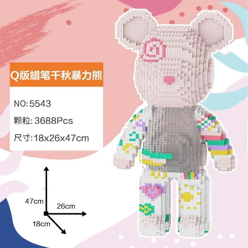 Bearbrick-ähnliche Bausteine – Riesige Teddybär-Figur aus Design-Bausteinen