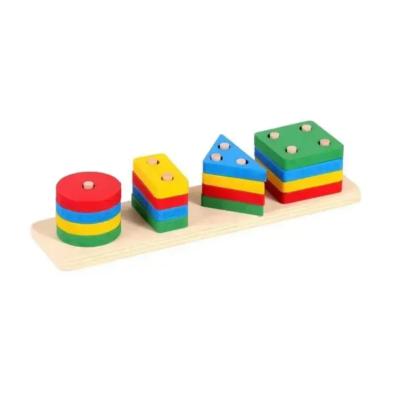 Jeu Montessori Bois – Puzzle Couleurs et Formes Bébé