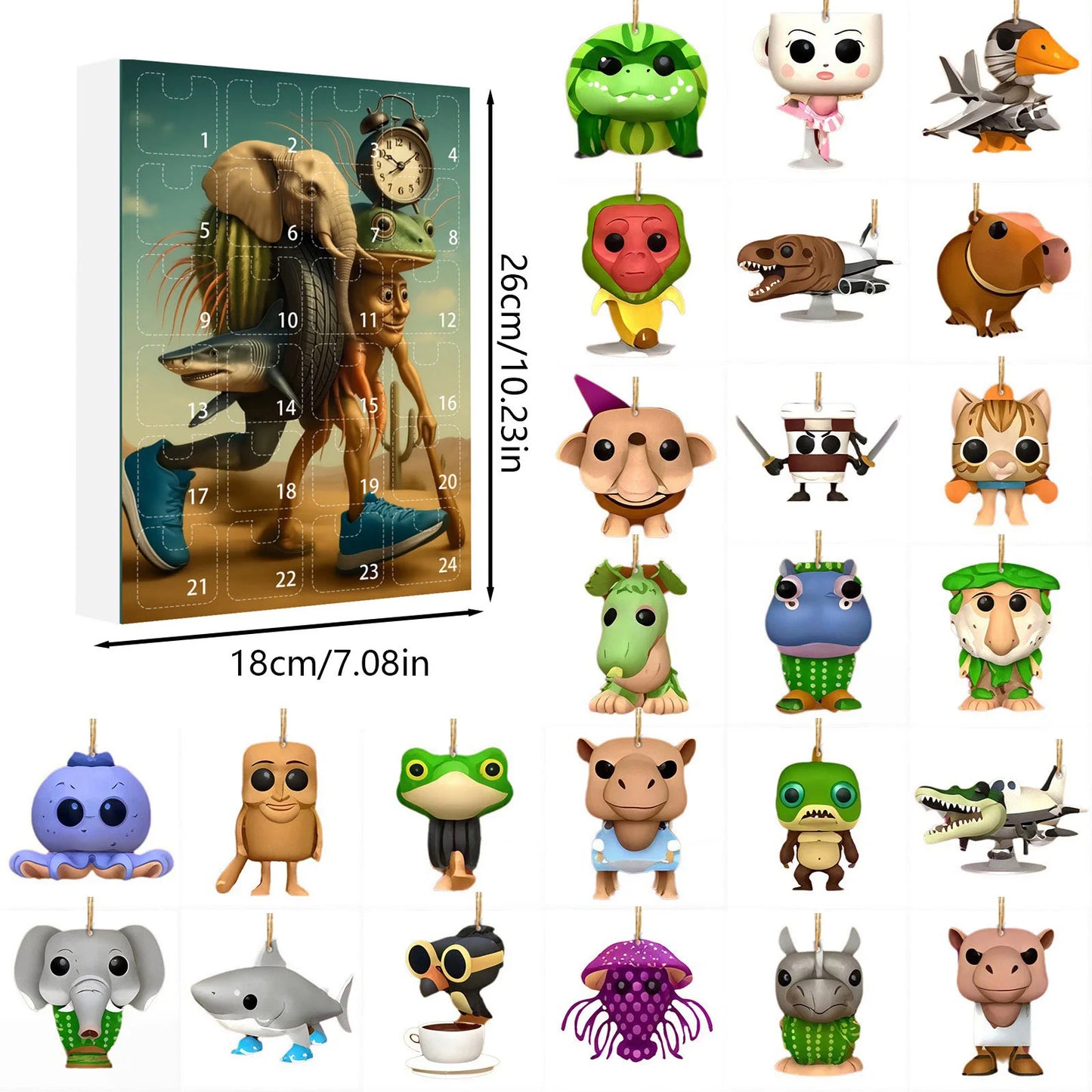 Calendrier de l’Avent Italian Brainrot avec Figurines Acryliques et Silicone