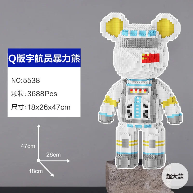 Bearbrick-ähnliche Bausteine – Riesige Teddybär-Figur aus Design-Bausteinen