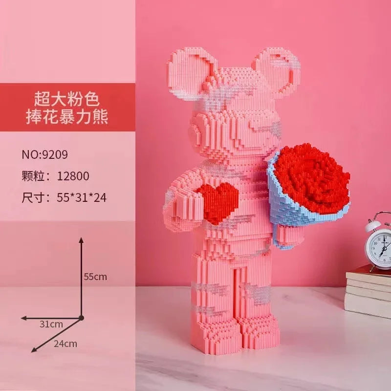 Bearbrick-ähnliche Bausteine – Riesige Teddybär-Figur aus Design-Bausteinen