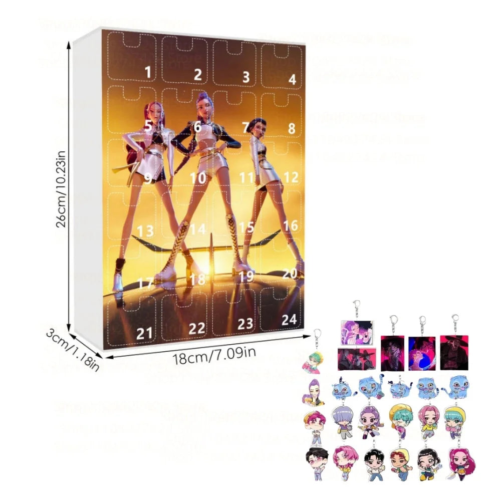Calendrier de l’Avent Kpop Demon Hunters avec Figurines Acryliques
