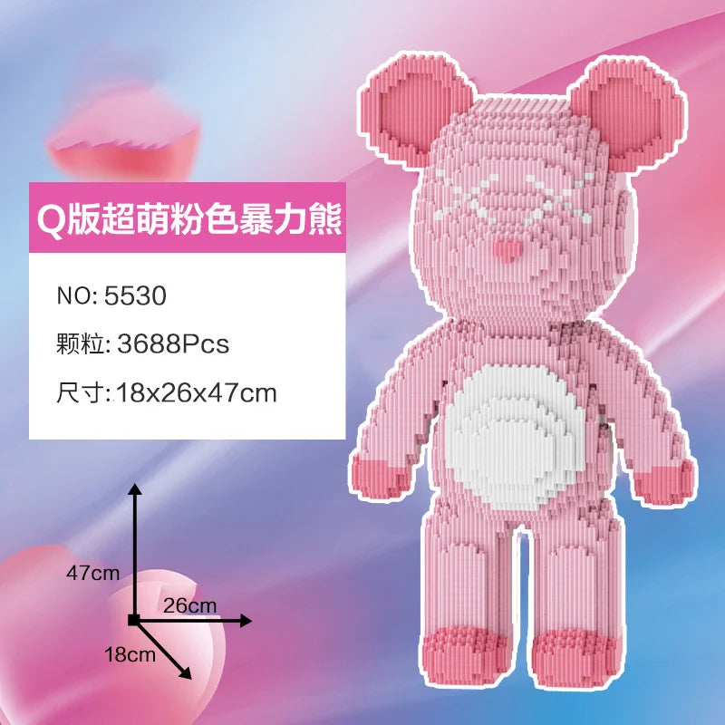 Bearbrick-ähnliche Bausteine – Riesige Teddybär-Figur aus Design-Bausteinen