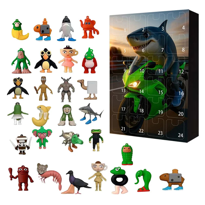 Italian Brainrot Adventskalender 24 PVC-Figuren Weihnachten Tralala
