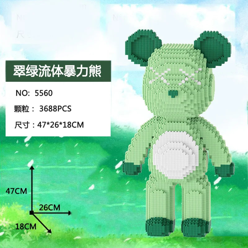 Bearbrick-ähnliche Bausteine – Riesige Teddybär-Figur aus Design-Bausteinen