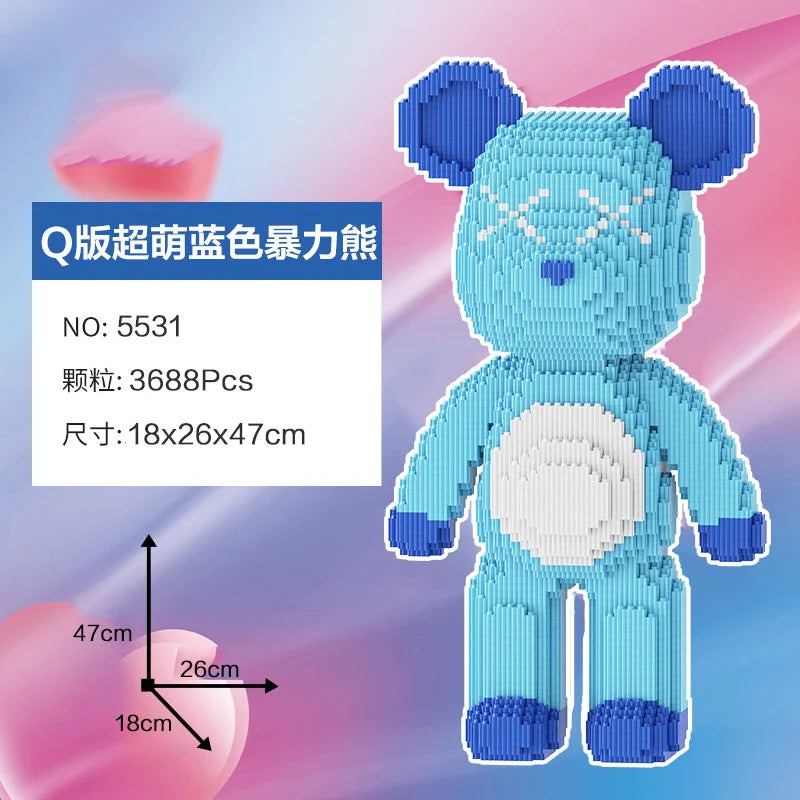 Bearbrick-ähnliche Bausteine – Riesige Teddybär-Figur aus Design-Bausteinen