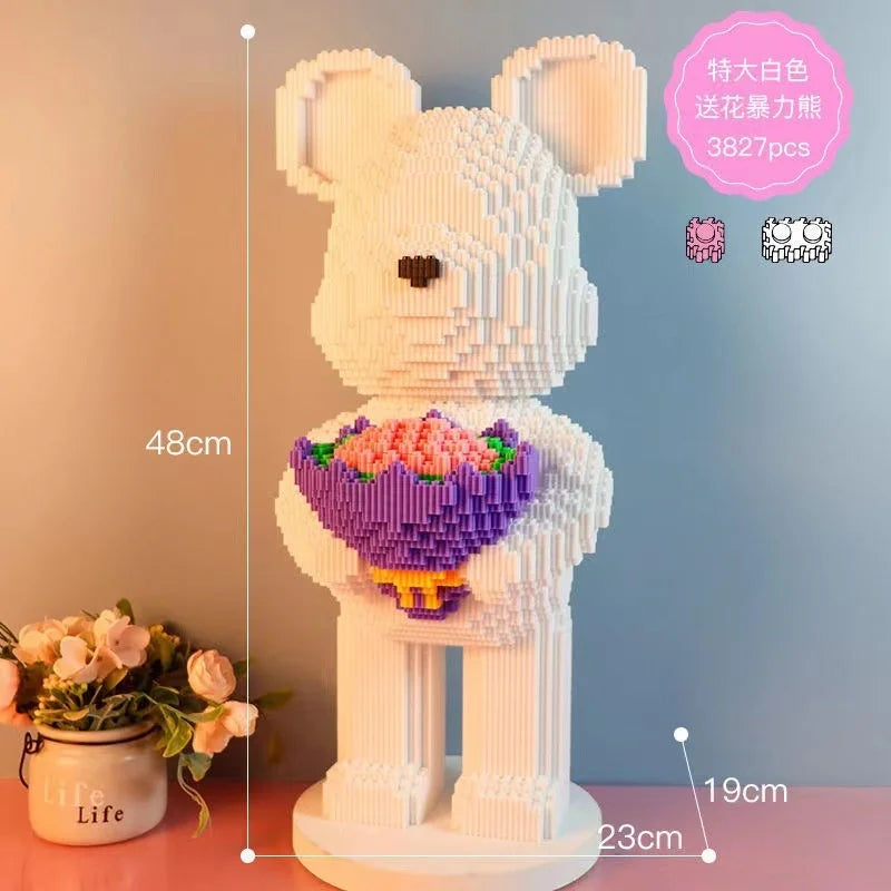 Bearbrick-ähnliche Bausteine – Riesige Teddybär-Figur aus Design-Bausteinen