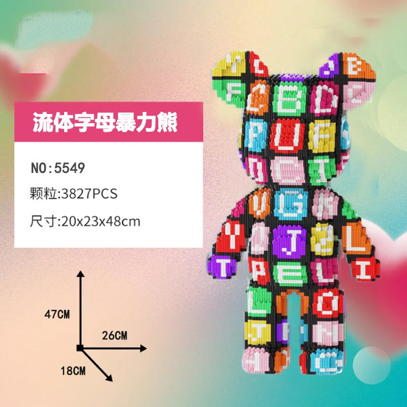 Bearbrick-ähnliche Bausteine – Riesige Teddybär-Figur aus Design-Bausteinen
