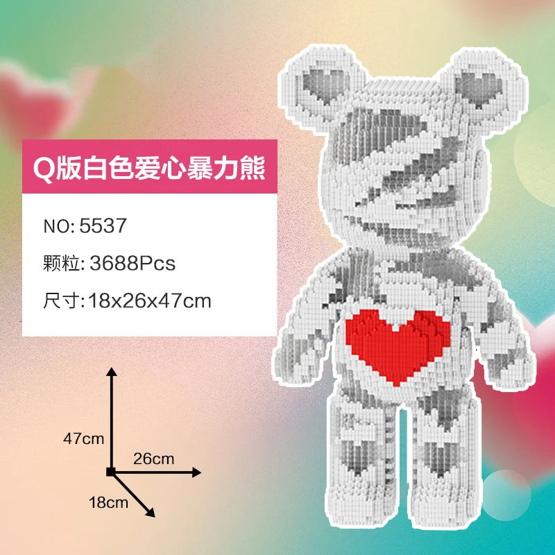 Bearbrick-ähnliche Bausteine – Riesige Teddybär-Figur aus Design-Bausteinen