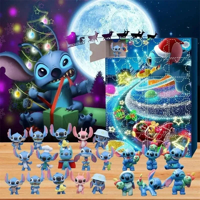 MINISO Calendrier de l’Avent Stitch avec Figurines Dessin Animé 2024