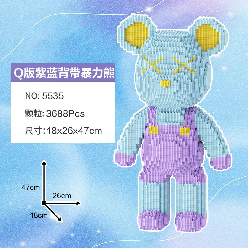Bearbrick-ähnliche Bausteine – Riesige Teddybär-Figur aus Design-Bausteinen