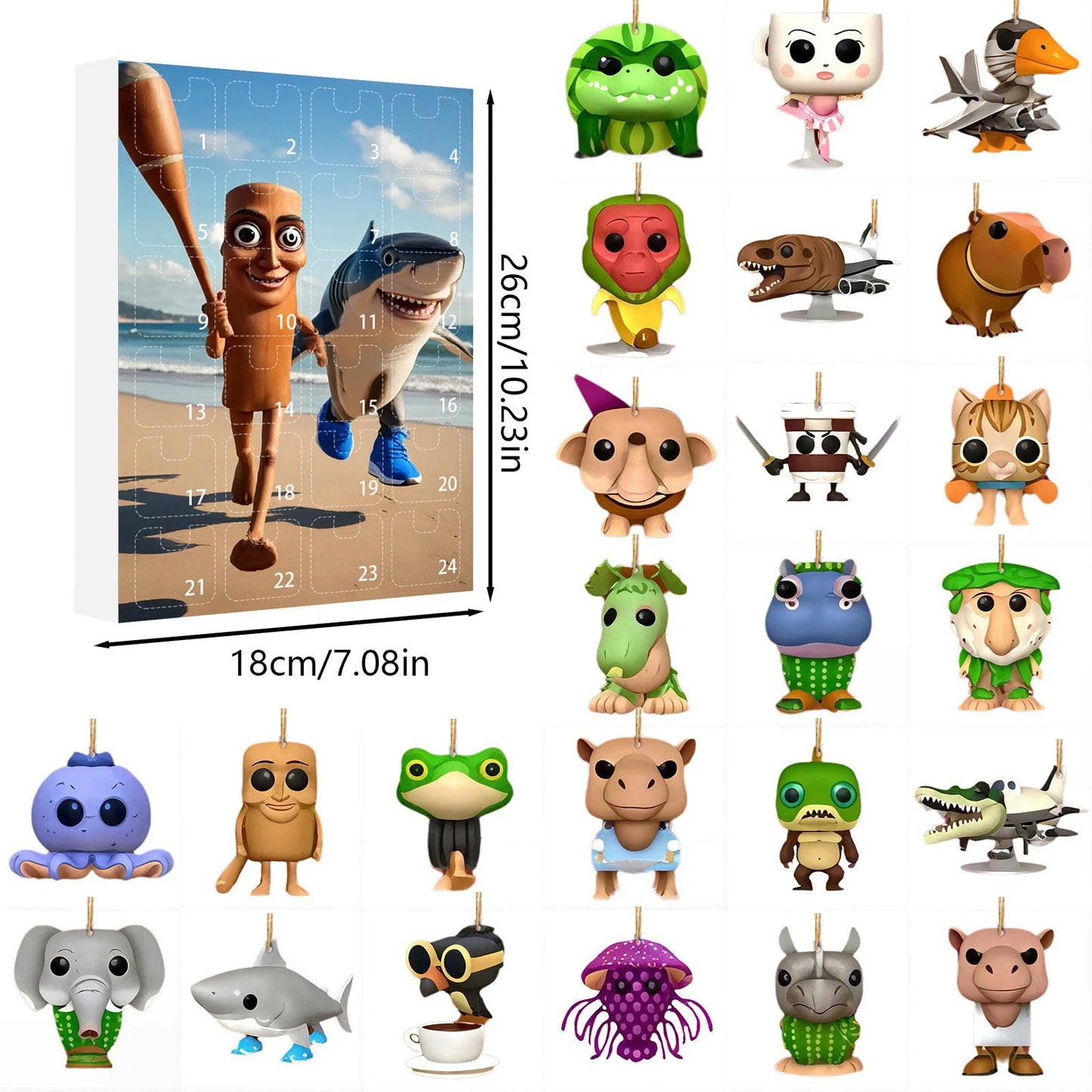 Calendrier de l’Avent Italian Brainrot avec Figurines Acryliques et Silicone