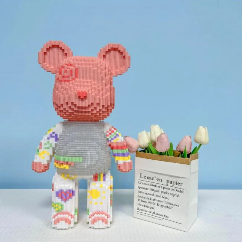 Bearbrick-ähnliche Bausteine – Riesige Teddybär-Figur aus Design-Bausteinen