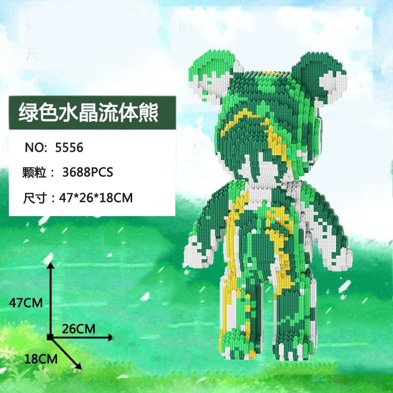 Bearbrick-ähnliche Bausteine – Riesige Teddybär-Figur aus Design-Bausteinen