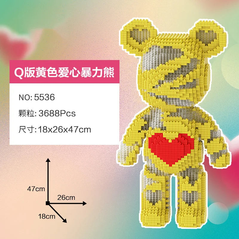 Bearbrick-ähnliche Bausteine – Riesige Teddybär-Figur aus Design-Bausteinen
