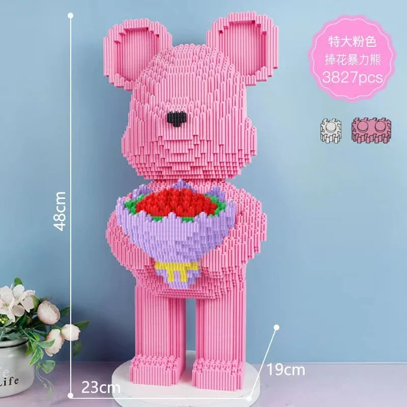 Bearbrick-ähnliche Bausteine – Riesige Teddybär-Figur aus Design-Bausteinen