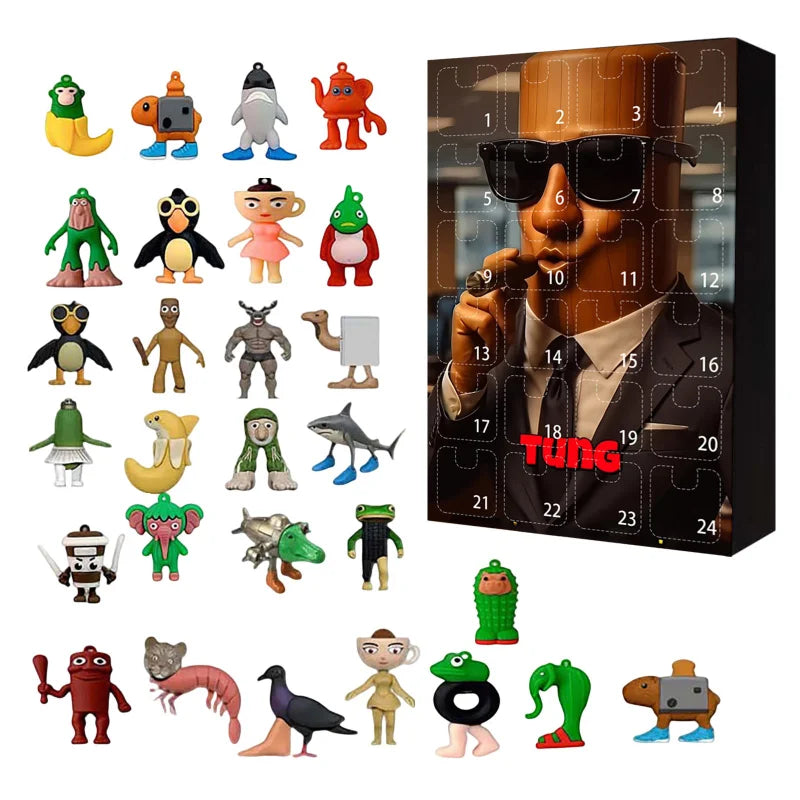 Italian Brainrot Adventskalender 24 PVC-Figuren Weihnachten Tralala