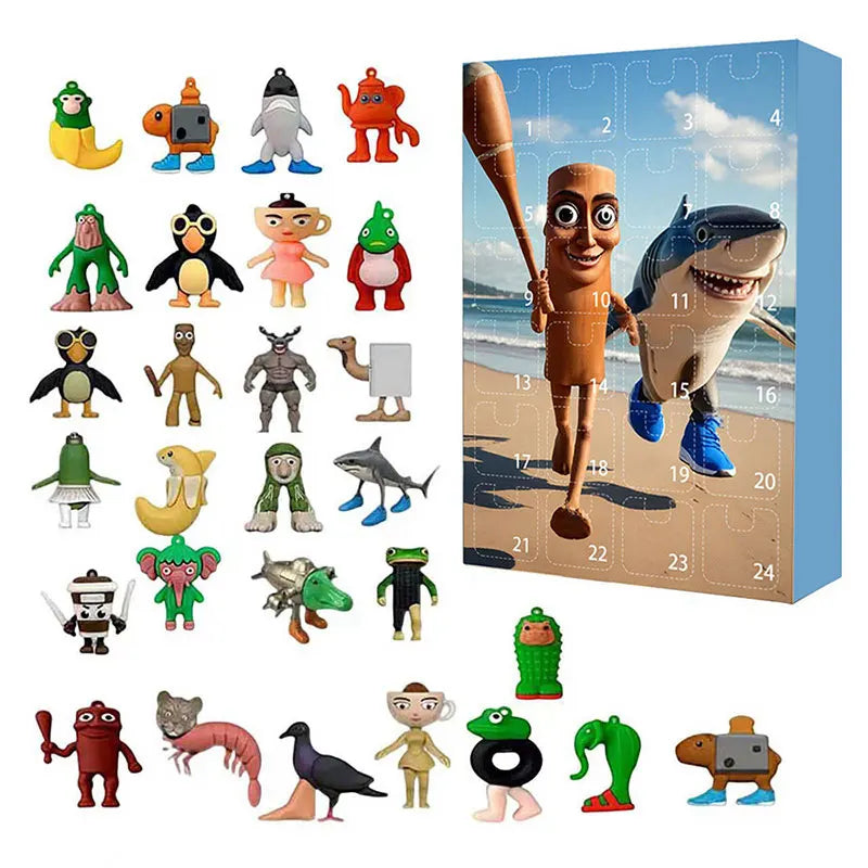 Italian Brainrot Adventskalender 24 PVC-Figuren Weihnachten Tralala