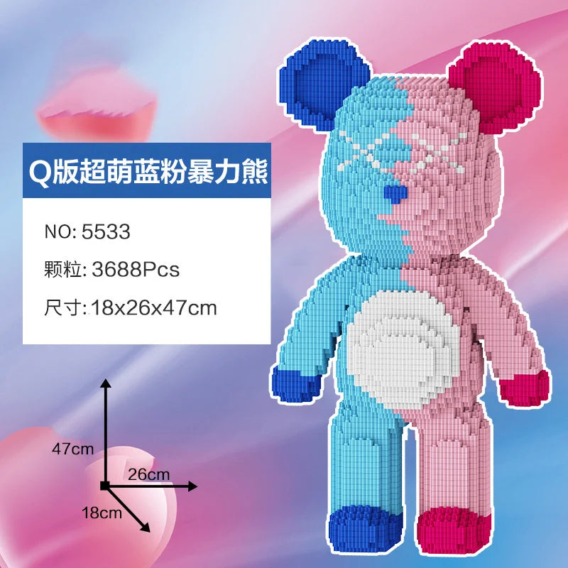 Bearbrick-ähnliche Bausteine – Riesige Teddybär-Figur aus Design-Bausteinen