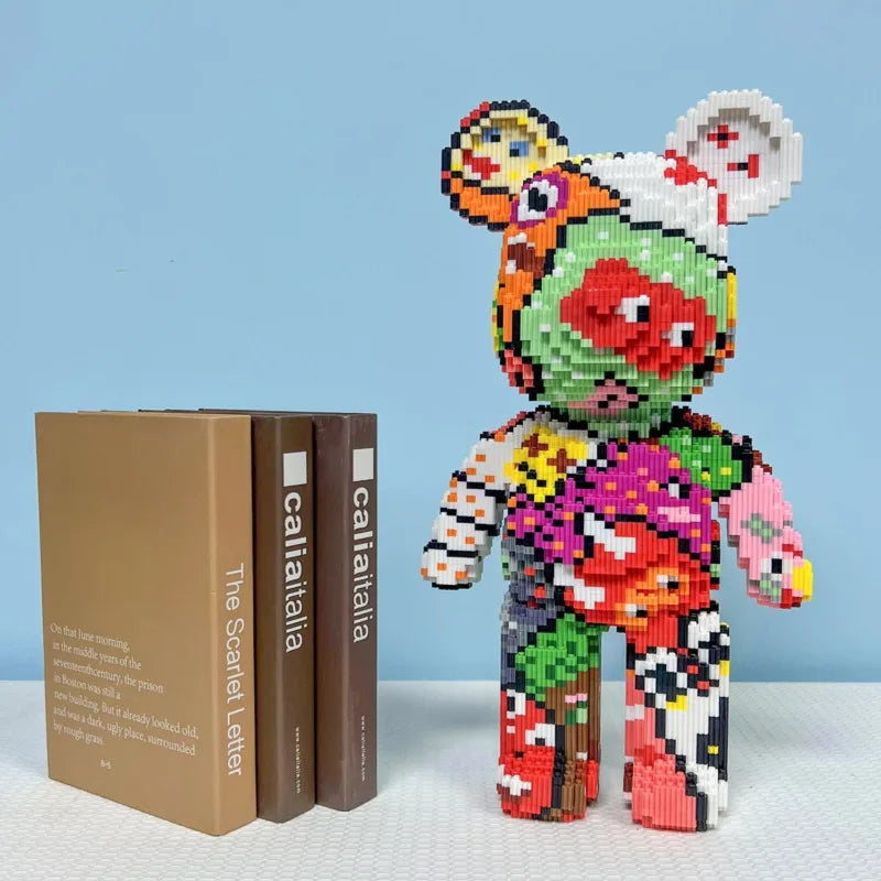 Bearbrick-ähnliche Bausteine – Riesige Teddybär-Figur aus Design-Bausteinen