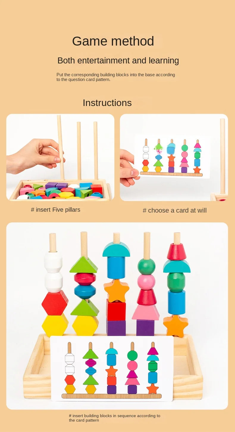Jeu Montessori Bois – Puzzle Couleurs et Formes Bébé