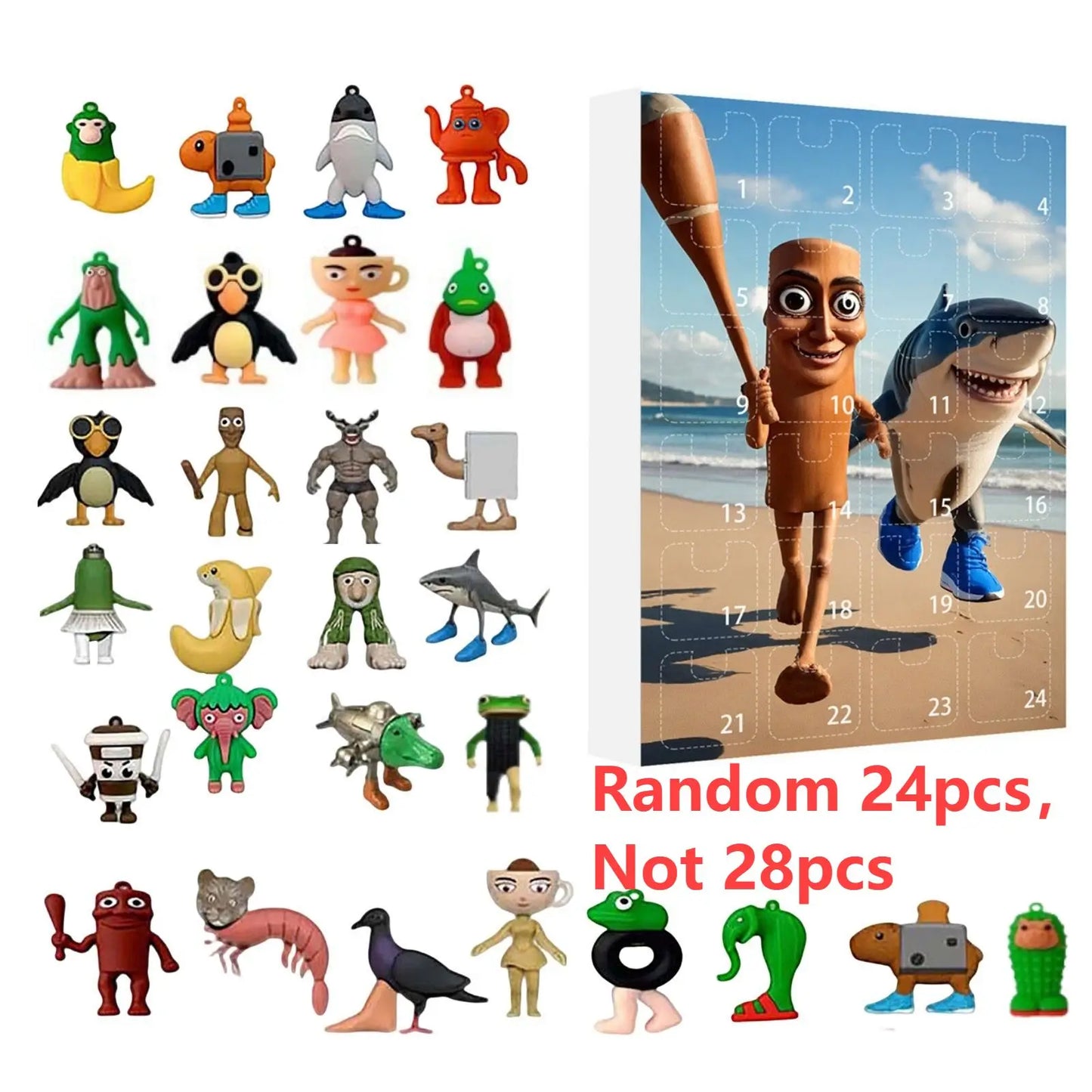 Calendrier de l’Avent Italian Brainrot avec Figurines Acryliques et Silicone