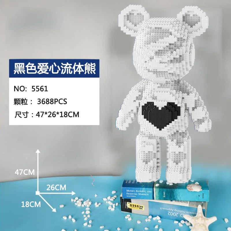 Bearbrick-ähnliche Bausteine – Riesige Teddybär-Figur aus Design-Bausteinen