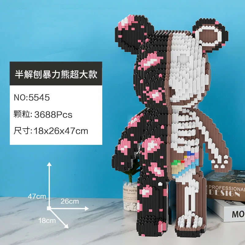 Bearbrick-ähnliche Bausteine – Riesige Teddybär-Figur aus Design-Bausteinen