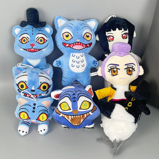 Nouveau Anime Kpop démons chasseurs en peluche mignon violet tigre noir chapeau pie monstre chasse fille groupe en peluche pour les Fans cadeaux