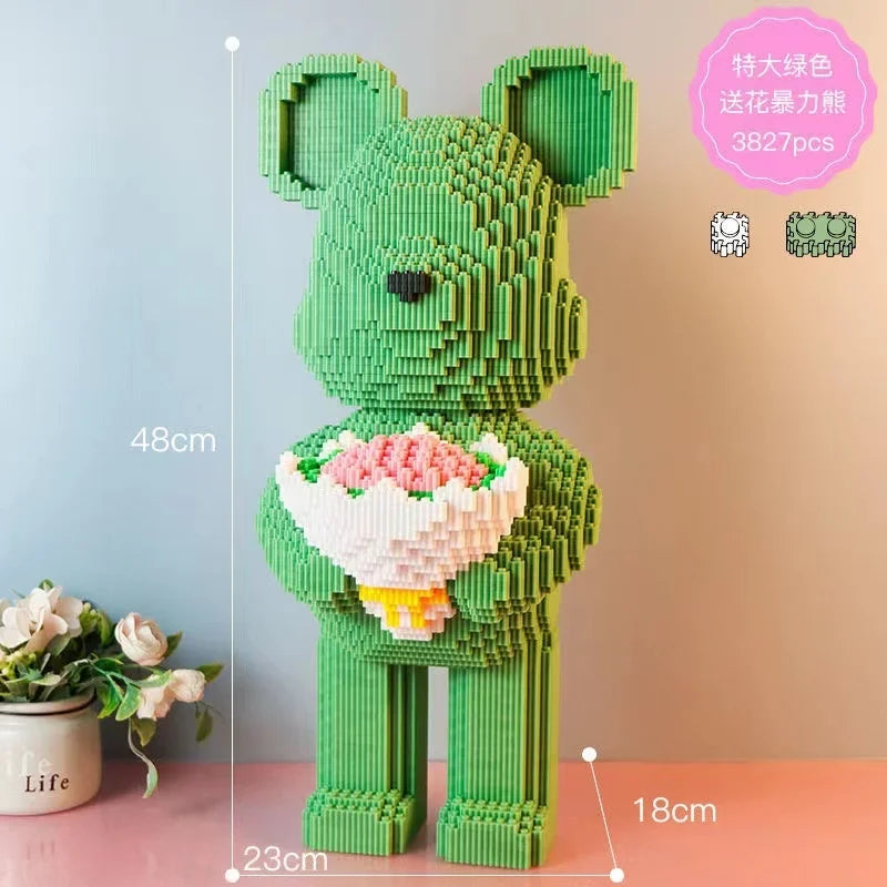 Bearbrick-ähnliche Bausteine – Riesige Teddybär-Figur aus Design-Bausteinen