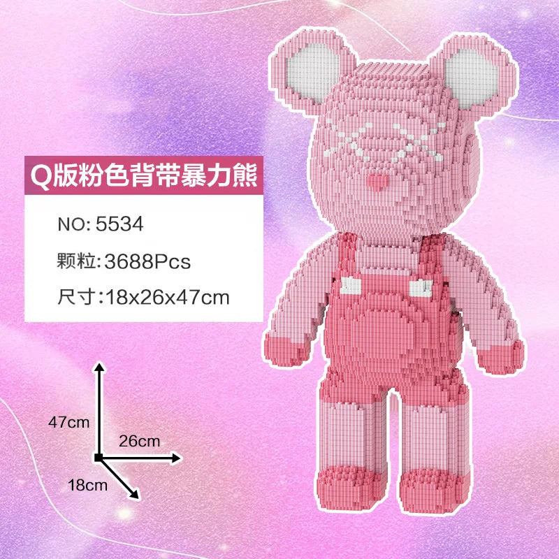 Bearbrick-ähnliche Bausteine – Riesige Teddybär-Figur aus Design-Bausteinen