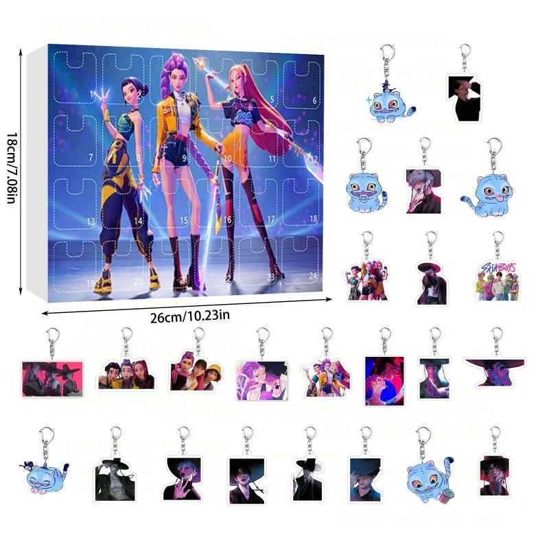 Calendrier de l’Avent Kpop Demon Hunters avec Figurines Acryliques