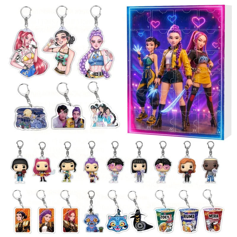Calendrier de l’Avent Kpop Demon Hunters avec Figurines Acryliques