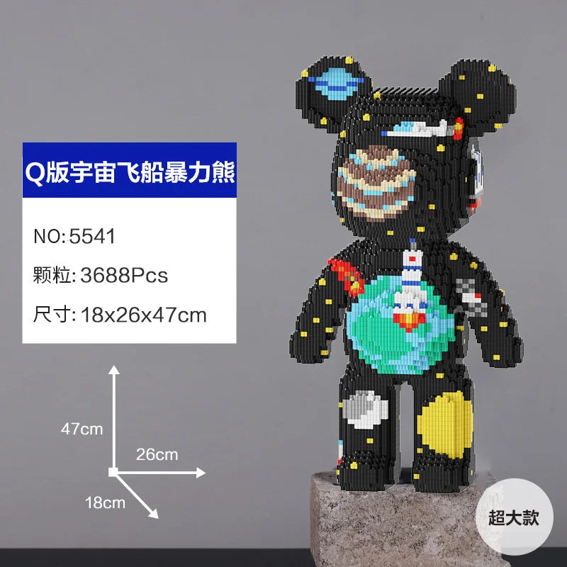 Bearbrick-ähnliche Bausteine – Riesige Teddybär-Figur aus Design-Bausteinen
