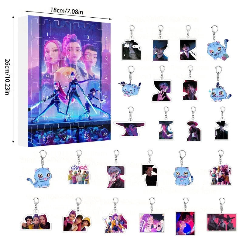 Calendrier de l’Avent Kpop Demon Hunters avec Figurines Acryliques