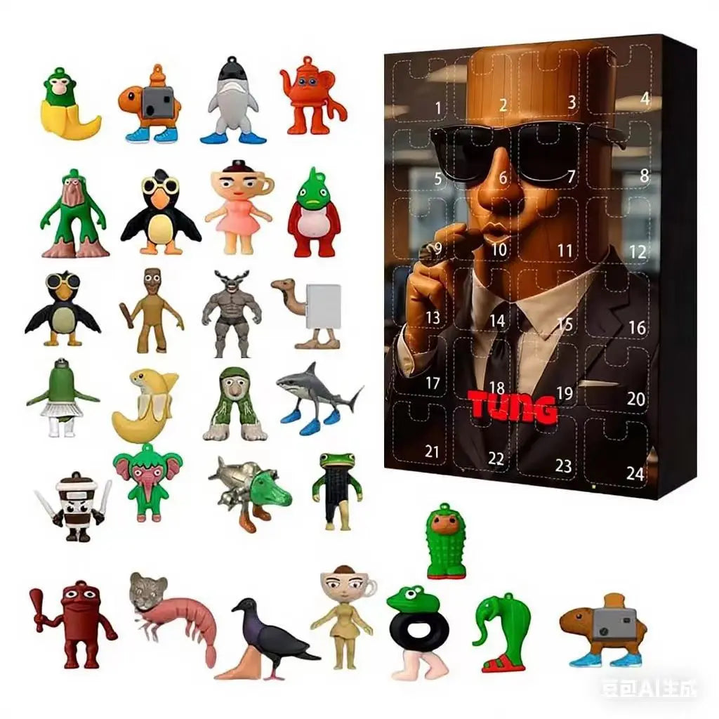 Italian Brainrot Adventskalender 24 PVC-Figuren Weihnachten Tralala