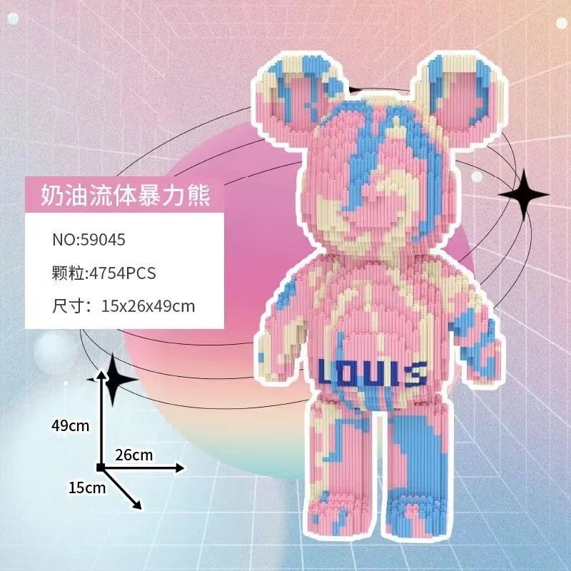 Bearbrick-ähnliche Bausteine – Riesige Teddybär-Figur aus Design-Bausteinen