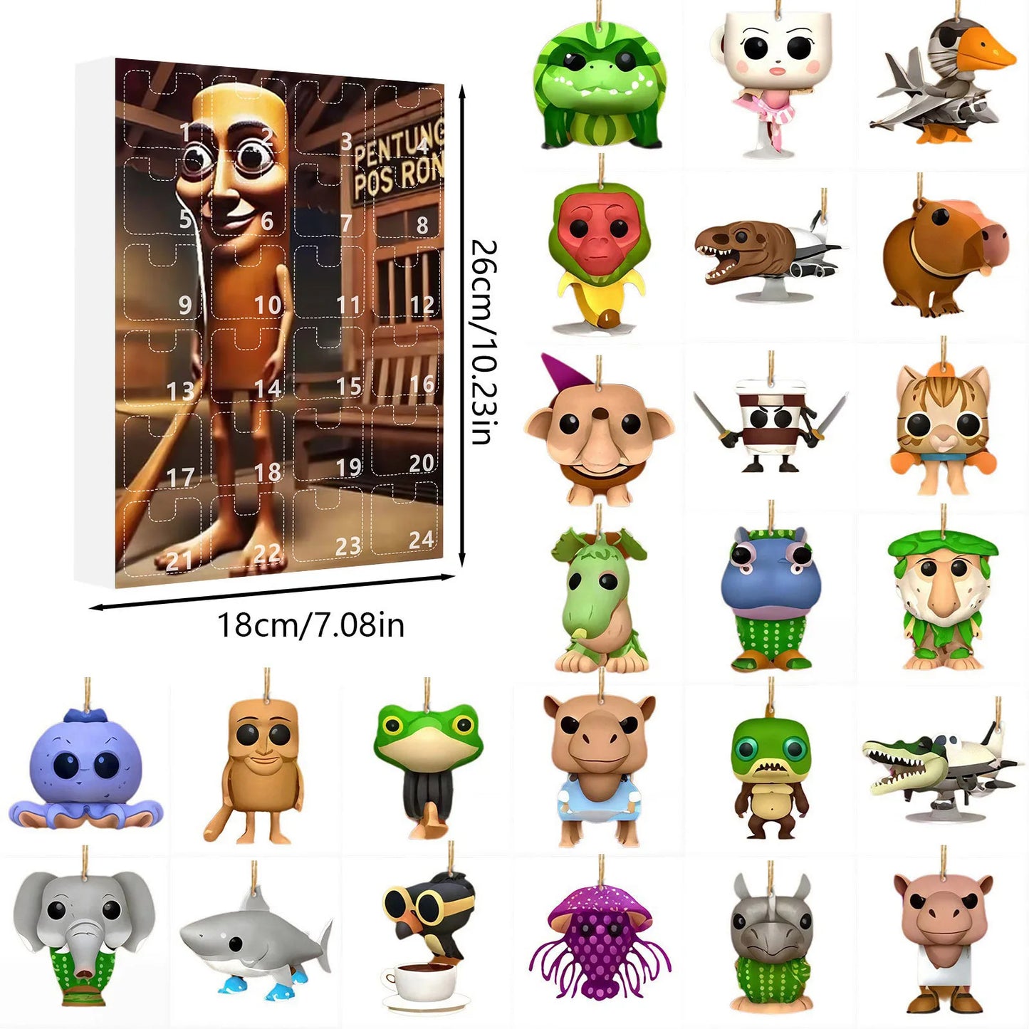 Calendrier de l’Avent Italian Brainrot avec Figurines Acryliques et Silicone