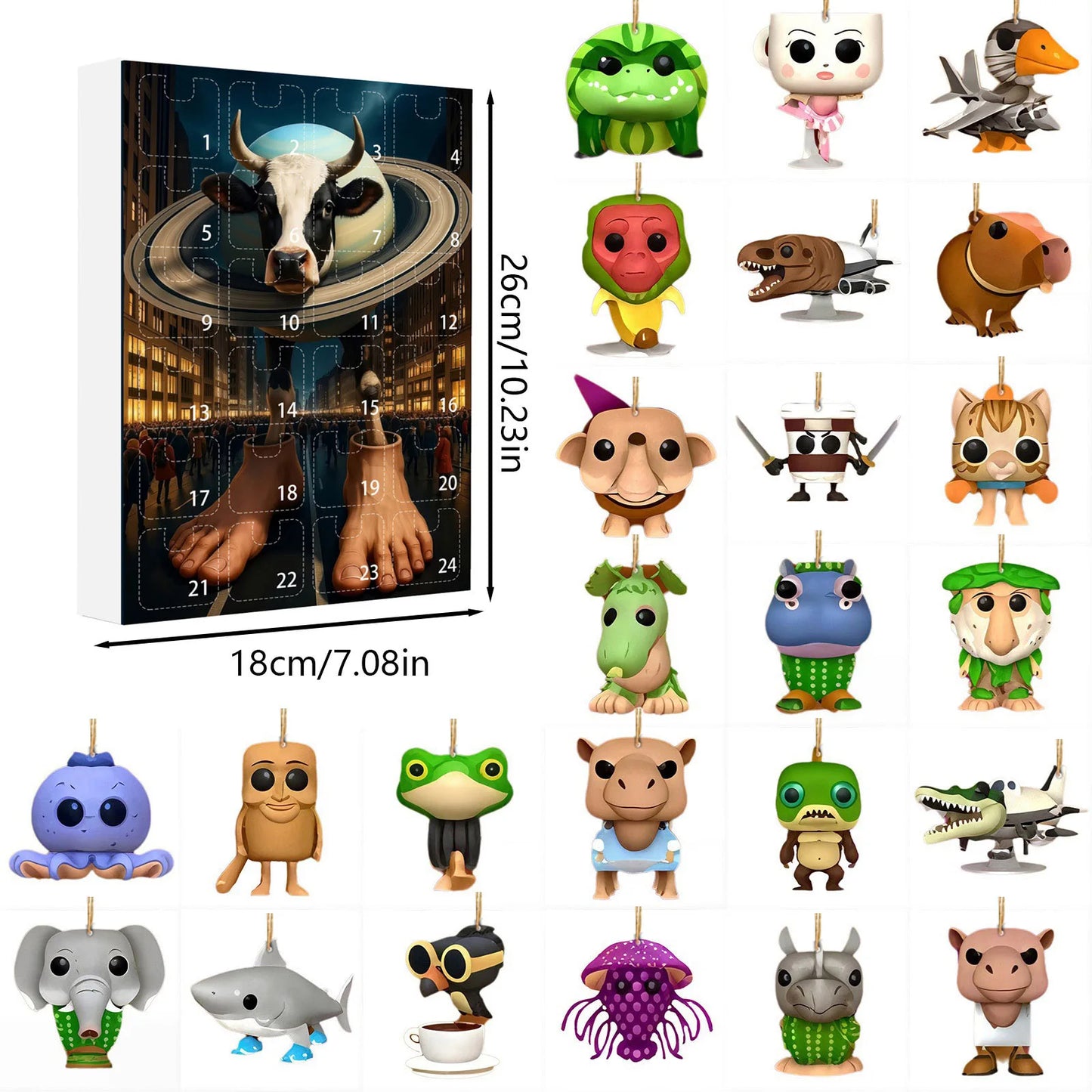 Calendrier de l’Avent Italian Brainrot avec Figurines Acryliques et Silicone