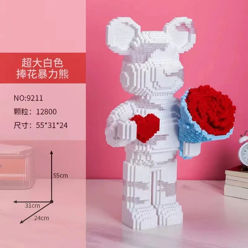 Bearbrick-ähnliche Bausteine – Riesige Teddybär-Figur aus Design-Bausteinen