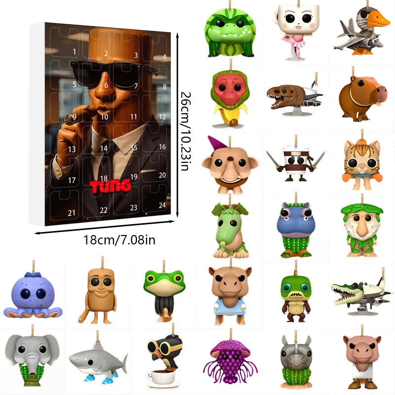 Calendrier de l’Avent Italian Brainrot avec Figurines Acryliques et Silicone