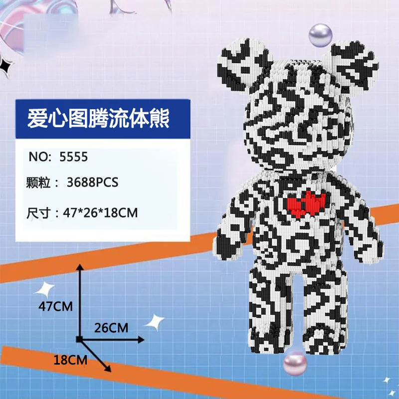 Bearbrick-ähnliche Bausteine – Riesige Teddybär-Figur aus Design-Bausteinen
